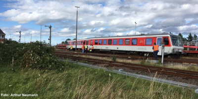 Unfall mit 2 Zügen auf der Bahnstrecke von/nach Sylt