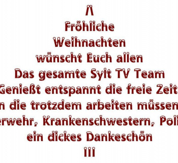 Fröhliche Weihnachten wünscht Sylt TV
