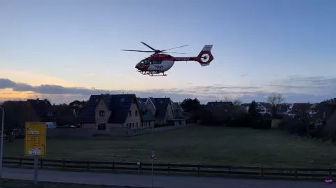 Westerland/Sylt - Rettungshubschraubereinsatz heute Nachmittag 