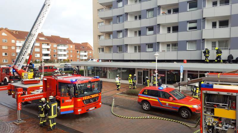Feuerwehreinsatz im Haus Ankerlicht in Westerland