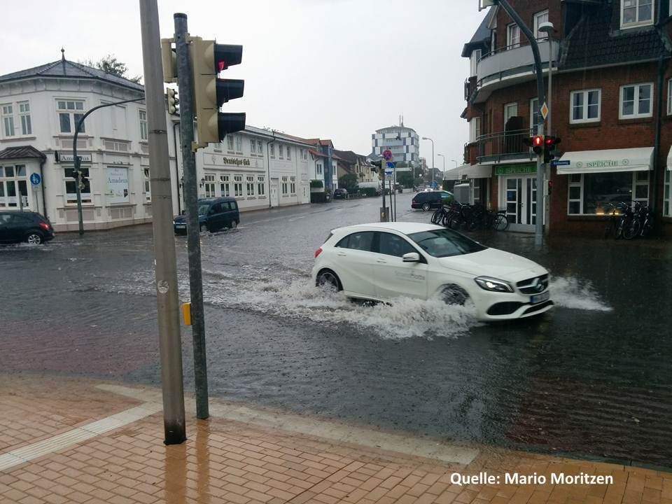 Westerland war teilweise bis zu 50 Zentimeter hoch überflutet